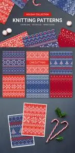 Holiday Knitting Seamless Patterns Vector Collection