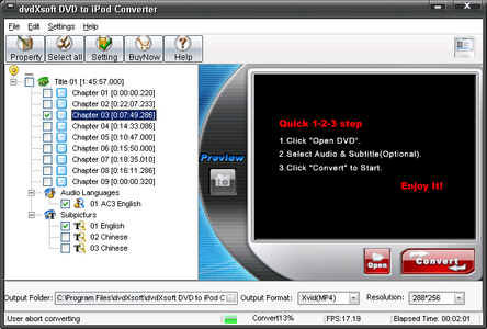 DvdXsoft DVD to iPod Converter 1.42
