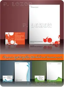 Business style templates letterhead and business card