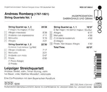 Leipziger Streichquartett - Andreas Romberg: String Quartets, Vol.1 (2000)