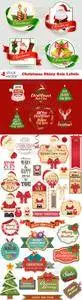 Vectors - Christmas Shiny Sale Labels Mix