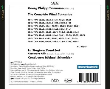 Michael Schneider, La Stagione Frankfurt, Camerata Köln - Telemann: The Complete Wind Concertos [8CDs] (2015)