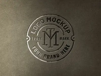 AS - Realistic 3D Glossy Metallic Logo Mockup 460397617