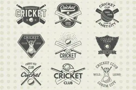 CreativeMarket - Cricket Badges & Design Elements