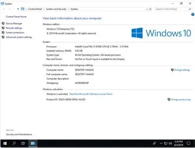 Windows 10 Enterprise LTSC 2019 version 1809 Build 17763.652