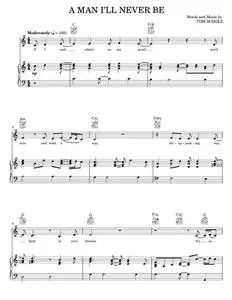 A Man I'll Never Be - Boston Crusaders (Piano-Vocal-Guitar)