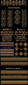 Vector - Vintage alfabet borders and gold ornament