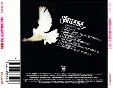 Santana - Santana's Greatest Hits (1974) {198?, Japan for US}