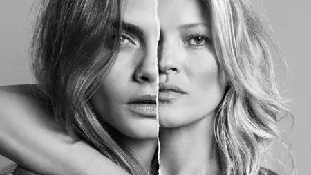 Cara Delevingne and Kate Moss by Inez van Lamsweerde & Vinoodh Matadin for Mango Fall/Winter 2015-2016