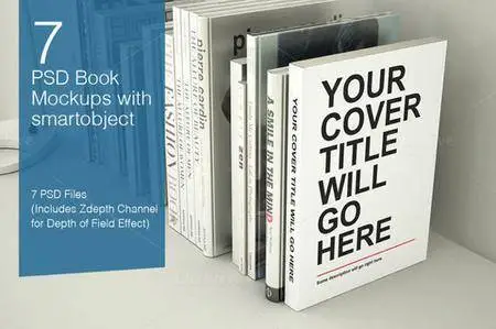 CreativeMarket - Book Mock-ups - 7 poses