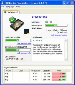 HDDlife for Notebooks 3.1.170 Multilingual 