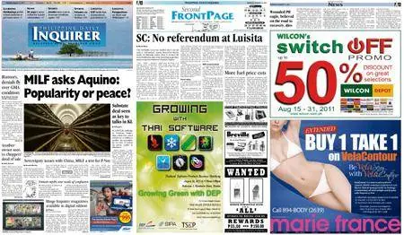 Philippine Daily Inquirer – August 15, 2011
