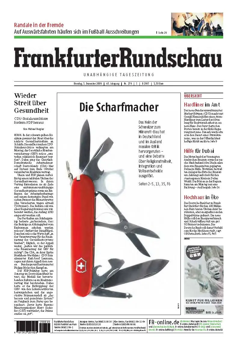 Frankfurter Rundschau vom 1. Dezember 2009