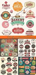 Food logo badges and labels vector