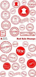 Vectors - Red Sale Stamps