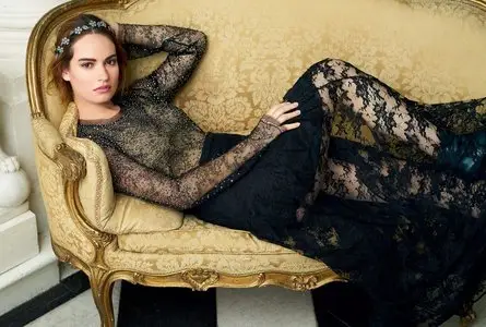 Lily James by Thomas Schenk for Harper's Bazaar UK December 2015