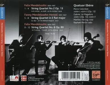 Quatuor Ebene - Felix & Fanny Mendelssohn (2013) {Virgin Classics}