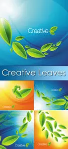 Creative Leaves Backgrounds Vector