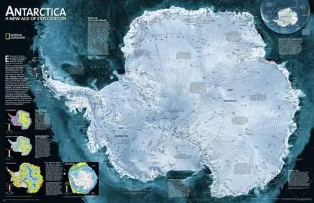 National Geographic Antarctica Satellite Map