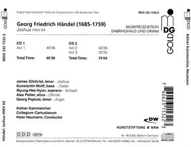 Peter Neumann, Collegium Cartusianum,  Kolner Kammerchor - George Frideric Handel: Joshua (2008)