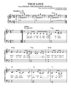 True Love - Kristen Anderson-Lopez & Robert Lopez (Easy Piano)