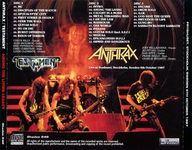Anthrax/Testament - Among The Living Legacy (3 CD) (20xx) {Shades} **[RE-UP]**