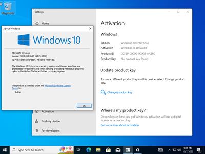 Windows 10 Enterprise 22H2 build 19045.3516 (x64) Preactivated Multilingual