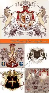 Heraldry coat of arms knight vector