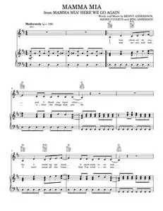 Mamma Mia (from Mamma Mia! Here We Go Again) - ABBA, Meryl Streep (Piano-Vocal-Guitar)