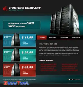 FlashMint 2087 Web hosting flash template