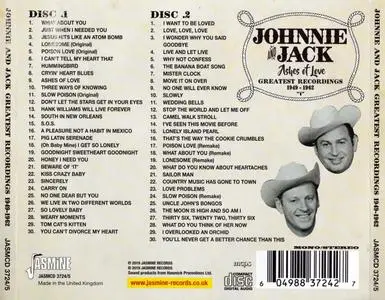 Johnnie & Jack - Ashes Of Love: Greatest Recordings 1949-1962 (2019) {2CD Set, Jasmine Records JASMCD 3724/5}