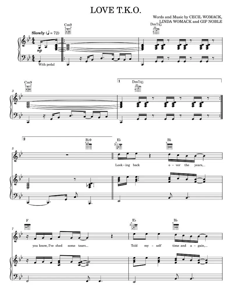 Love T.K.O. - Carly Simon, Michael McDonald, The Doobie Brothers (Piano-Vocal-Guitar)