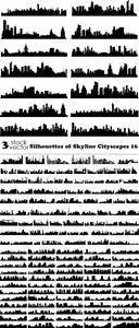 Vectors - Silhouettes of Skyline Cityscapes 16