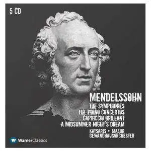 Kurt Masur / Cyprien Katsaris / Leipzig Gewandhaus Orchestra - Mendelssohn: The Symphonies; The Piano Concertos (5 CDs, 2006)