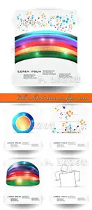 Color abstract business flyer vector