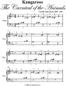 «Kangaroos the Carnival of the Animals Beginner Piano Sheet Music» by Camille Saint Saens
