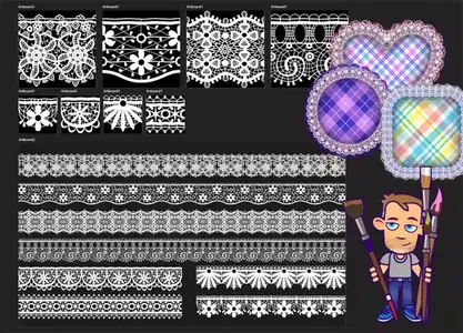 8 Seamless Lace Brushes for Affinity Designer
