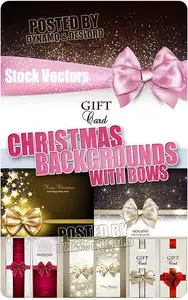 Xmas backgrounds with bows - Stock Vectors