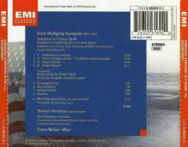Franz Welser-Möst, The Philadelphia Orchestra - Korngold: Symphony in F sharp; Einfache Lieder; Mariettas Lied (1996)