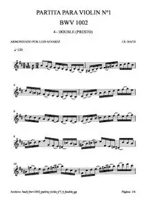 bach bwv1002 partita violin nº1 4 double