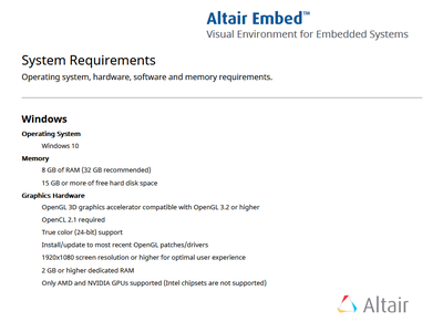 Altair Embed 2022.1.0 Simulation Edition