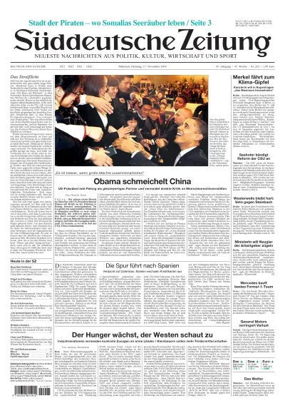 Sueddeutsche Zeitung vom 17.11.2009