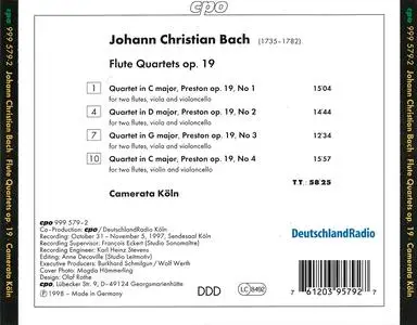 Camerata Köln - Johann Christian Bach: Flute Quartets, Op. 19 (1998)