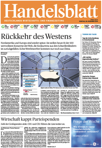Handelsblatt vom Montag, 29. Dezember 2014