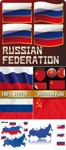 Stock Vector - Russian Flag