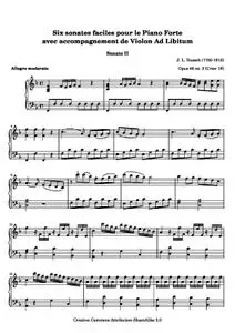 DussekJL - Six sonates faciles pour le Piano Forte (II)