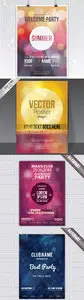 Party Posters With Bokeh Styles in Vector