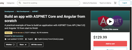 Build an app with ASPNET Core and Angular from scratch (12/2020)