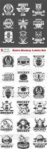 Vectors - Retro Hockey Labels Set