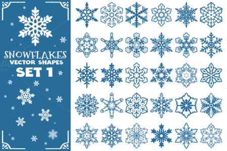 CreativeMarket - Decorative Snowflakes Shapes Set 1